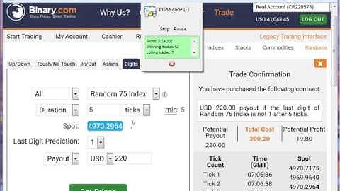 Binary.com Robot profit $1548 100% guarantee of profit !!!