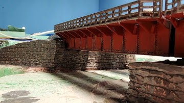 Washing and Clearing N scale Layout, Plaster Bridge Abutment