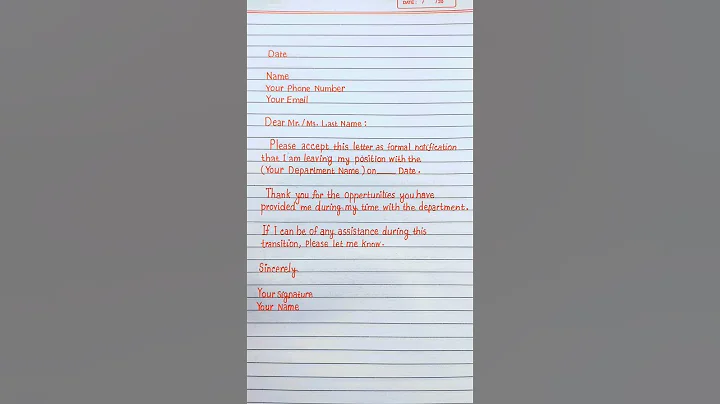Resignation letter format || How to write Resignation letter  #shorts