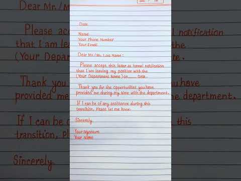 Resignation letter format