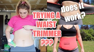 TRYING A WAIST TRIMMER FOR THE FIRST TIME! SWEET SWEAT WAIST TRIMMER FIRST IMPRESSION | FITNESS VLOG