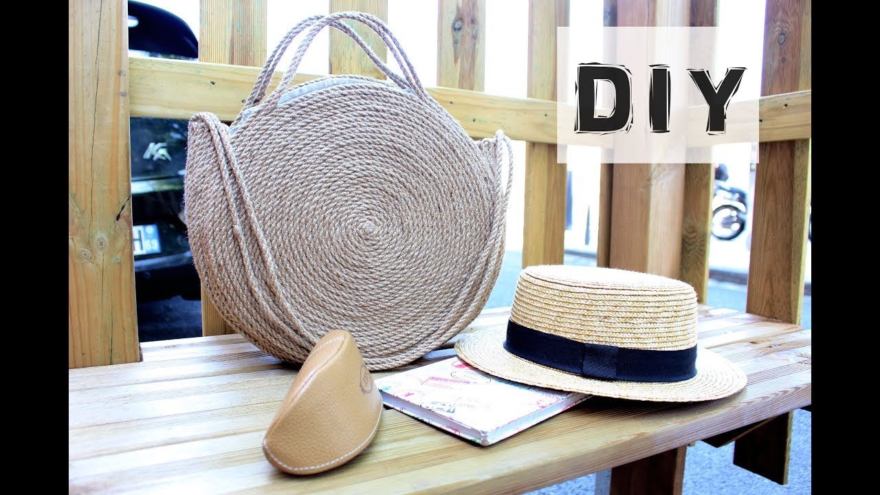 Sac rond DIY accessoire d'été en corde naturelle de jute - Ellebulle DIY