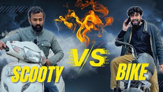 Scooty vs Bike 🤣 #funnyvideo #youtubevideos