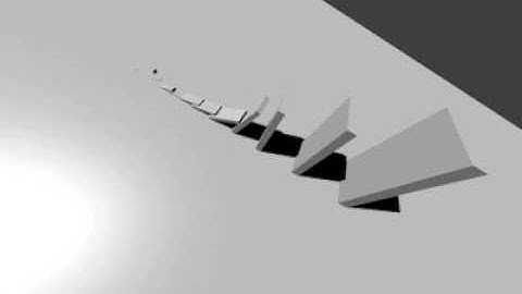 Domino gain effect simulated by Bullet Physics Simulation/Blender