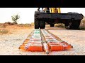 100 Glass Bottles VS Large Crane Tyre | 100 बोतलों पर चढ़ाई क्रेन | Pepsi, Fanta etc.