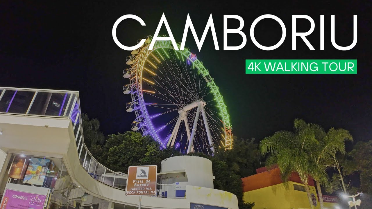 【4K】Night Walk in Balneario Camboriu | Walking Tour | Brazil 2024