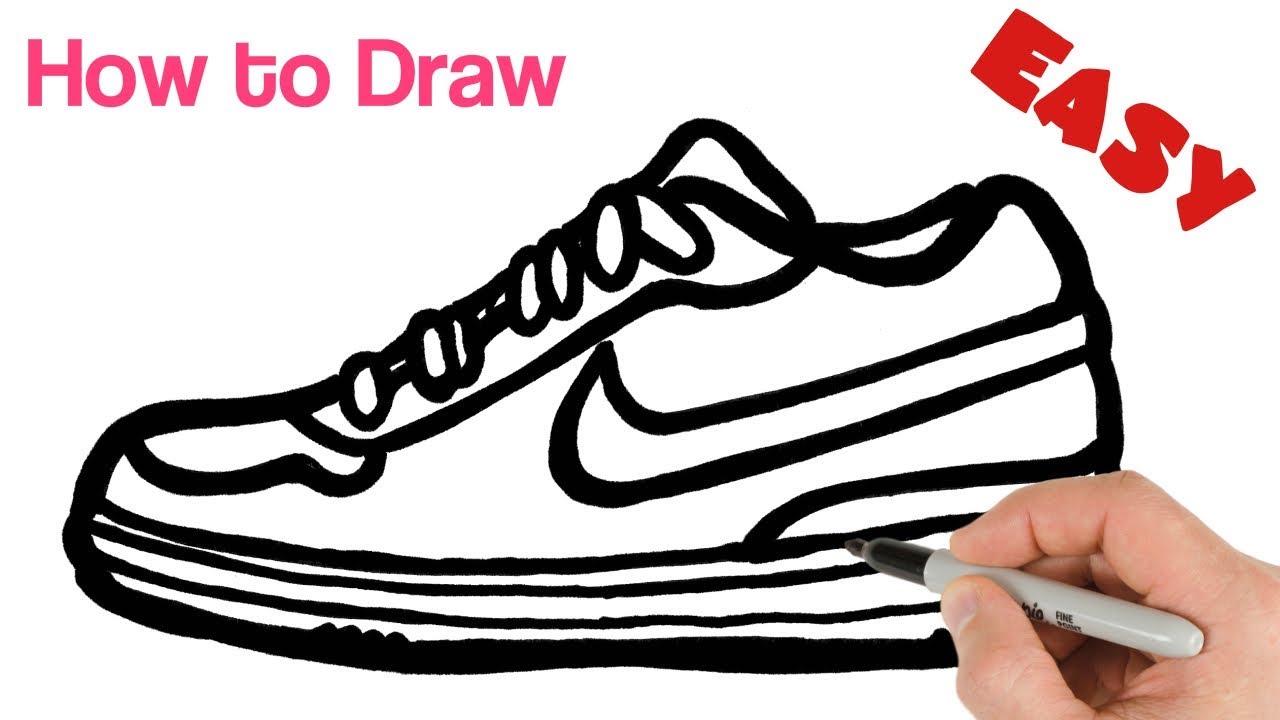 drawing of a nike shoe