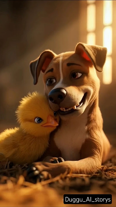 💙 Deep friendship between puppy and chick | Emotional Animal Story 🐶🐥#shorts#cartoon #aivideo #ai...