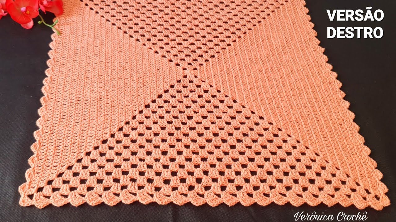 💐Centro de mesa em croche/Toalha de mesa em croche/Passo a passo/Para iniciantes(Versão destro)