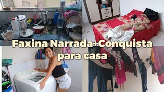 FAXINA PESADA NARRADA /CONQUISTA PARA CASA/ COMPREI UMA MÁQUINA DE LAVAR