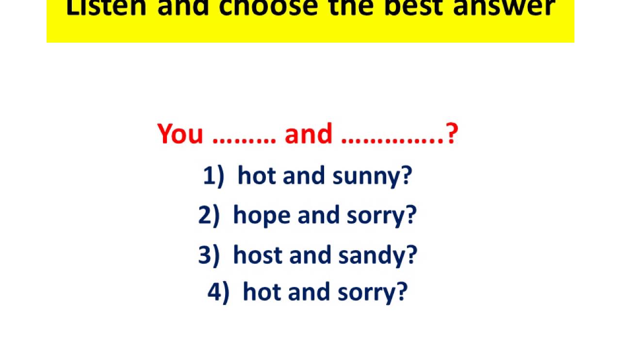 Listen and choose the best answer - YouTube