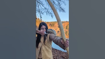 She makes recurve bow traditional style with Simon Otterbach #survival  #archery #bow #bowandarrow