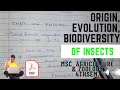Insect origin and evolution, biodiversity | Principles of applied entomology and msc zoology4th sem.
