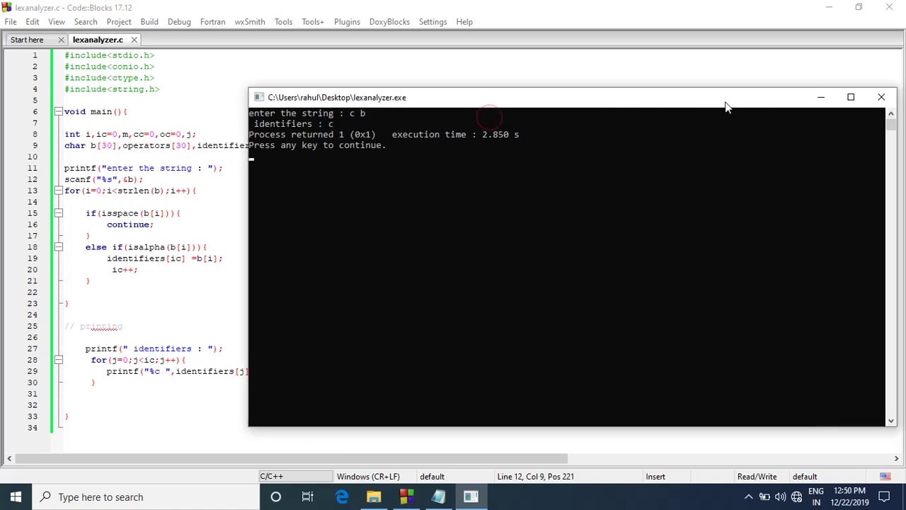 C Program For Lexical Analyzer  C Program For Lexical Analyzer
