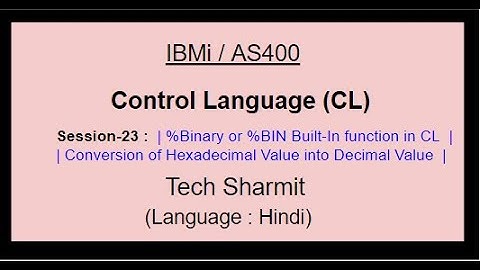 %Binary or %Bin Built-in function in cl program | CL programming | CL program for Beginners |