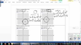 10.8 Equation of Circle Notes Day 1