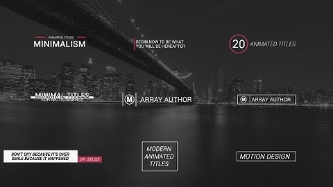 Minimal Animated Titles After Effects Templates