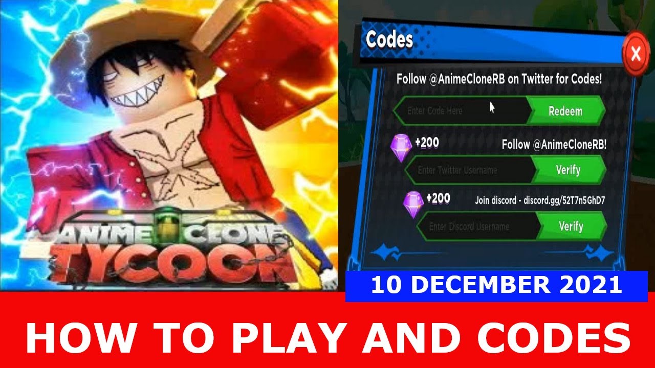 how-to-play-and-codes-one-piece-anime-clone-tycoon-roblox-10-december-2021-youtube