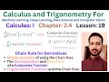 Lesson 19: Chain Rule for Derivatives | Differentiation using The Chain Rule