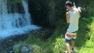 Epic scenery, dog slaps water, stunning waterfall (Hrabrino, Bulgaria)