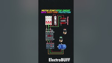 Motor Start Stop Animation with Overload Protection Circuit #shorts #electrical #engineering