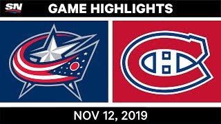 NHL Highlights | Blue Jackets vs. Canadiens – Nov. 12, 2019