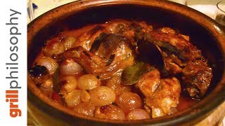 Rabbit stew in wood fired oven Greek recipe| Grill philosophy