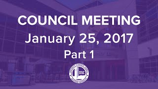 Council Meeting - January 25, 2017, Part 1