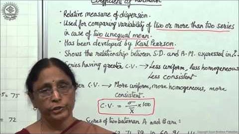 Coeficient of Vartiation Class XI Economics by Manju goyal