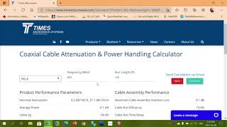 VHF UHF Coaxial Cable loss calculator tool is great screenshot 4