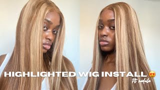 EASIEST HIGHLIGHTED CLOSURE WIG INSTALL 😍 | GLUELESS METHOD Ft Nadula Hair