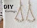 DIY accessories :Earrings プチパール★ピアス 作り方