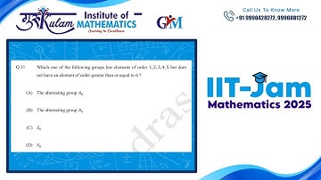 IIT-JAM Mathematics (MA) | Question 11 | Groups 2024