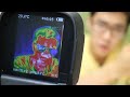 体に泥を塗るとサーモグラフィーではどのように映るか実験してみる。プレデターごっこ【HT-18】