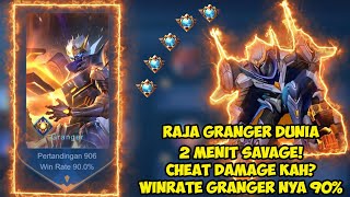 RAJA GRANGER DUNIA 2 MENIT SAVAGE WINRATE NYA 90% CHEATKAH? SKILL NYA GA MASUK AKAL! MOBILELEGENDS