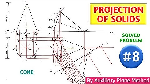PROJECTION OF SOLIDS SOLVED PROBLEM 8 IN HINDI IN ENGINEERING DRAWING @TIKLESACADEMYOFMATHS