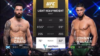 JOHNNY WALKER vs PAUL CRAIG (UFC 283 FULL FIGHT)