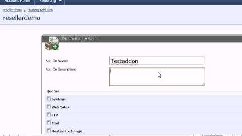 How to create hosting account addons in WebsitePanel