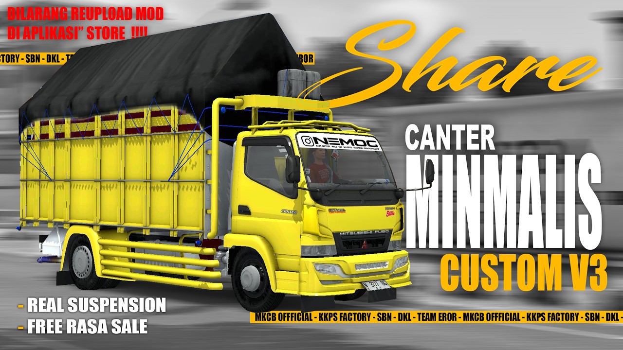 SHAREE!!!! MOD CANTER MINIMALIS (CUSTOM V3) || REAL SUSPENSI || BUSSID MOD INDONESIA
