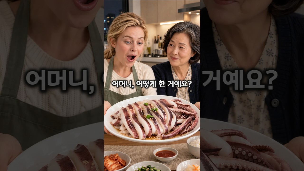 한국 시어머니가 오징어는 물에 삶으면 안된대요