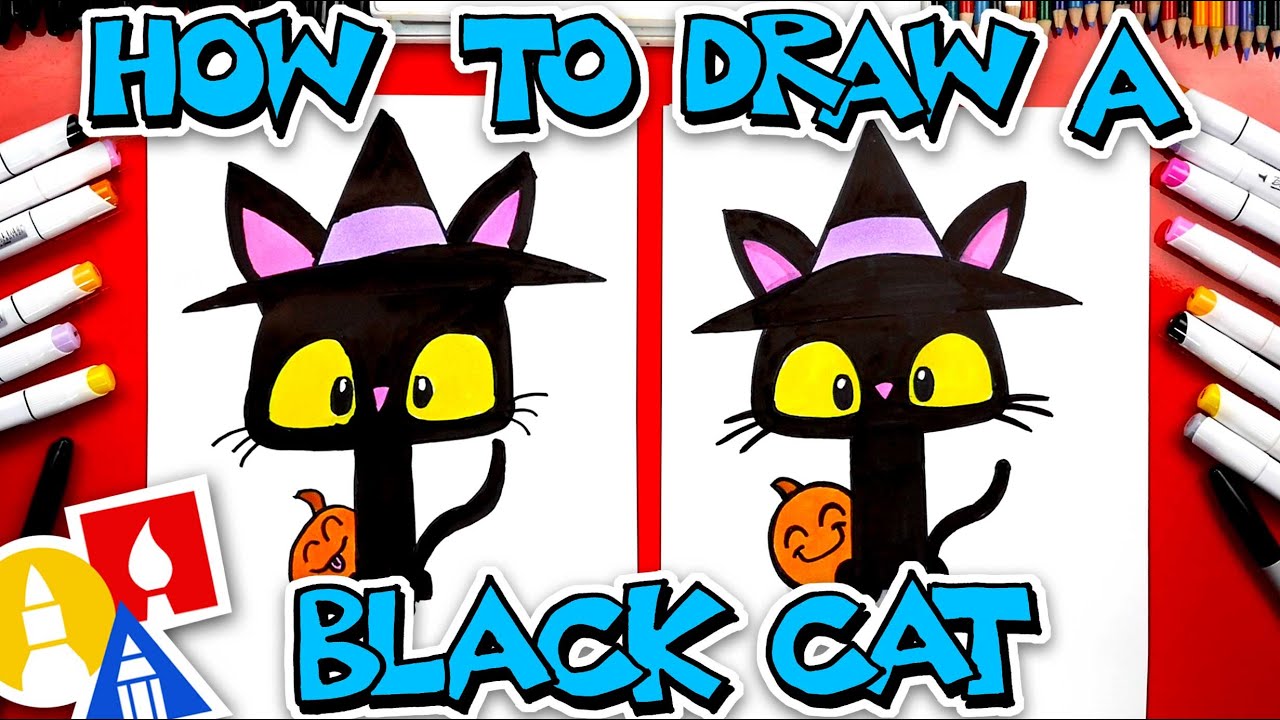 How to Draw a Black Cat (Cartoon)