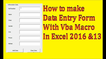 How Make Data Entry Form In Excel Vba