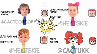 My Sprunki Oc PedroGuntly vs Vlad and Niki vs Diana and Roma vs Poppy| tiles hop sprunki oc