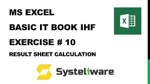 Result Sheet in Ms Excel Exercise 10 Basic IT Book IHF