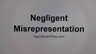 250 negligent misrepresentation Free Real Estate License Exam Words Questions AgentExamPass.com