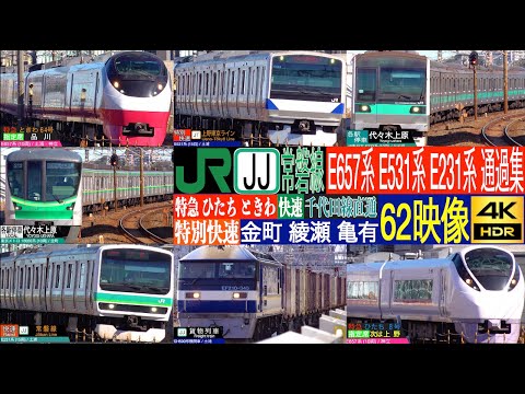 小海線エンドレスTAPE 列車営業案内音 　行先表示板＆走行前面ビデオプレゼント 4K / JR East Joban line Limited Express Hitachi, Rapid high