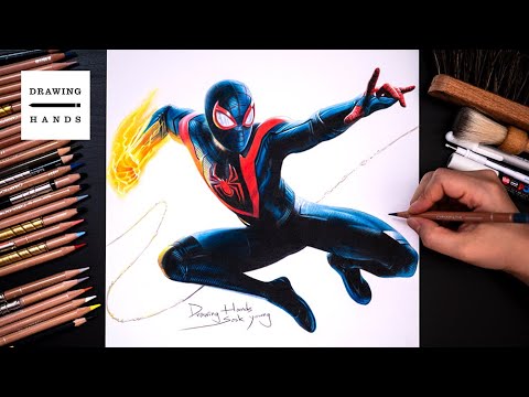 Drawing Spider Man Miles Morales Drawing Hands Youtube