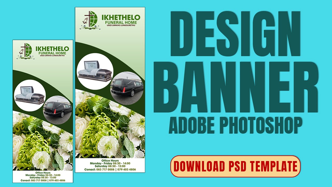 Download Funeral Pull Up Banner Design Editable PSD Template