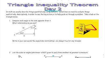 5.4 LT 6-7 Triangle Inequality Theorem Phaze 2 Video 1