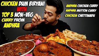 SPICY Chicken & Mutton Curry, Chicken Biryani, Chicken 65, and Rumali Roti | Mukbang